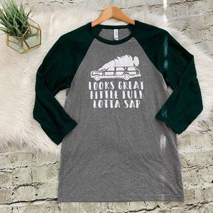 Christmas Shirt Griswold Lotta Sap Gray Green Top